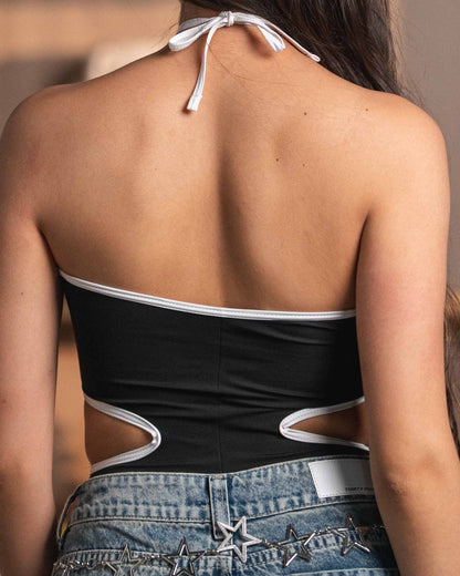 Cross Bodysuit Black