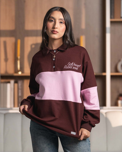 Soft heart Sweatshirt Pink