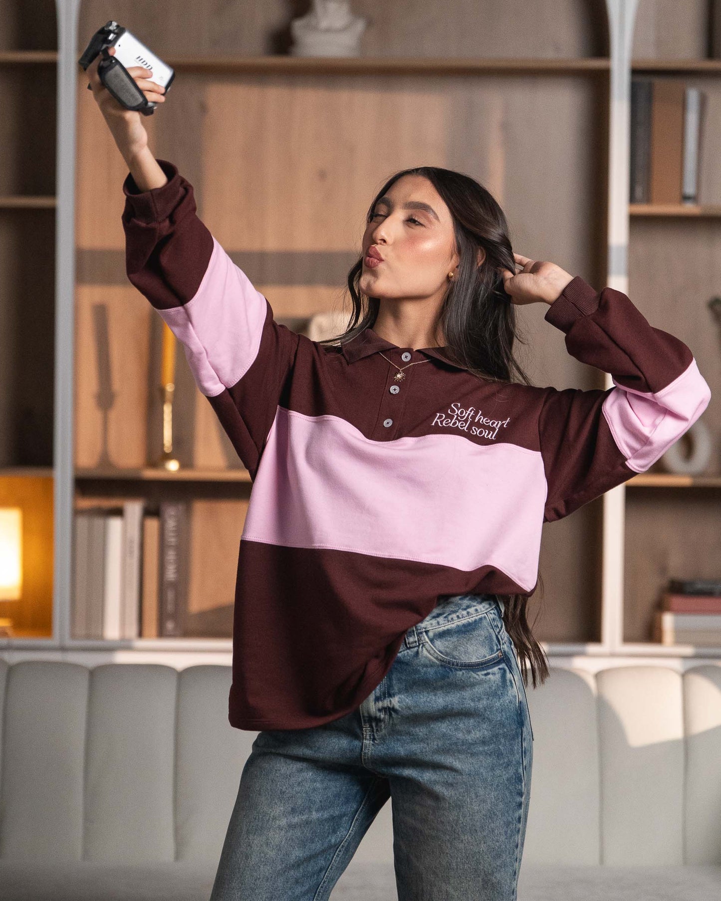 Soft heart Sweatshirt Pink