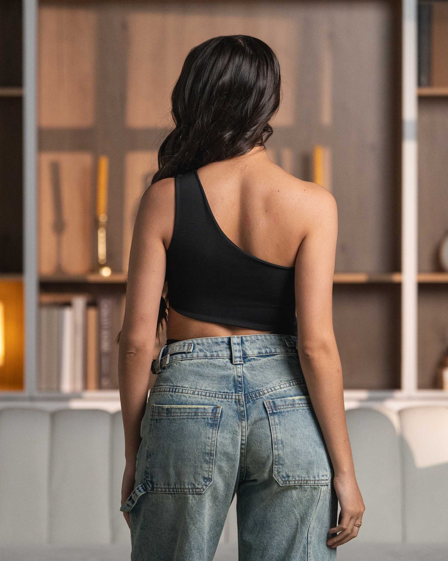 One Side Bodysuit Black