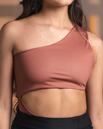 One Side Bodysuit Mocca