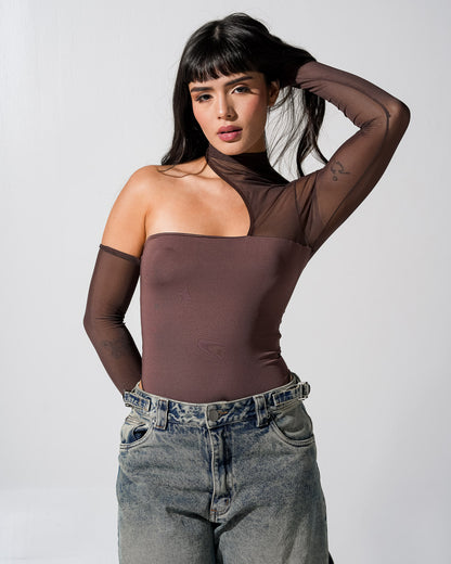 Body Asimetrico Cafe