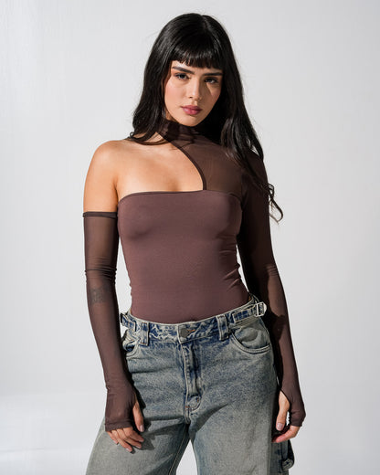 Body Asimetrico Cafe