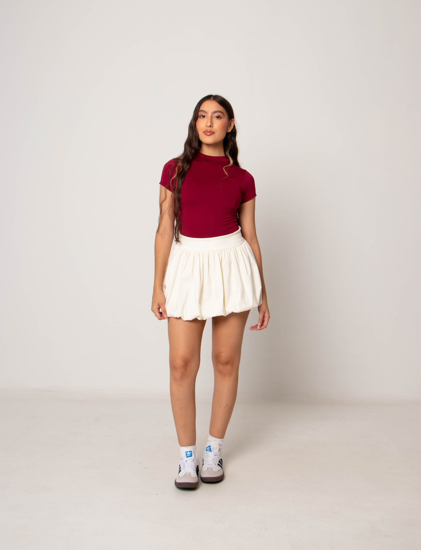 Body Manga corta Burgundy