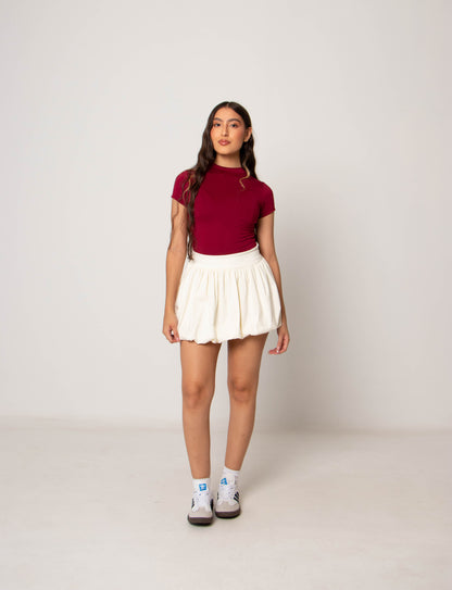 Body Manga corta Burgundy