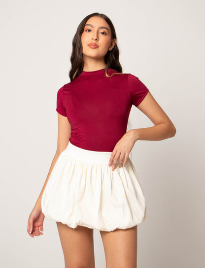 Body Manga corta Burgundy