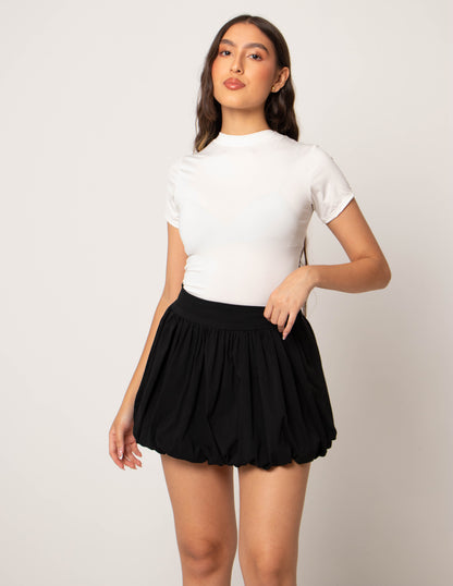 Body Manga Corta Beige